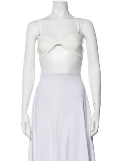 Pre-owned Buci Nyc Strapless Crop Top In White