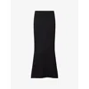 Buci Nyc Womens Black Divinity Split Stretch-woven Maxi Skirt In Black