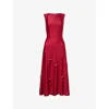 Buci Nyc Womens  Heiress Bow Sleeveless Jersey Midi Dress In Sangria