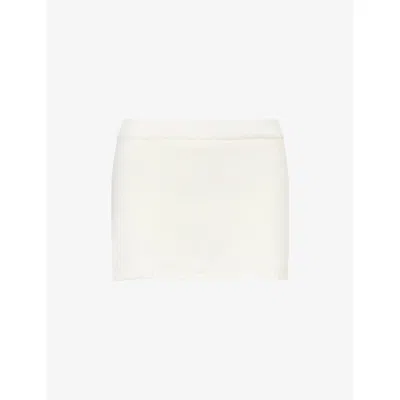 Buci Nyc Womens Cream Jam Brushed Wool-blend Knitted Skort In Cream