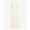 Buci Nyc Womens Heiress Bow Sleeveless Jersey Midi Dress Cream