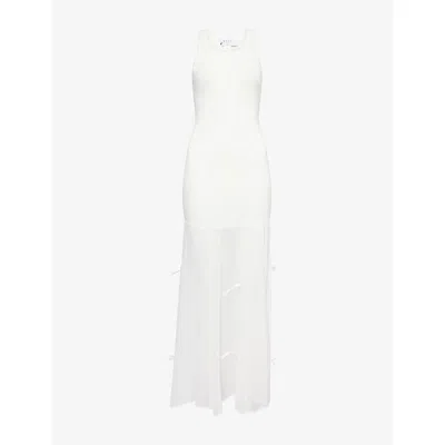 Buci Nyc Womens Ivory Metis Sheer Cotton-jersey Tank Dress In White