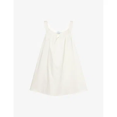 Buci Nyc Womens Ivory Pollen Shift Cotton Mini Dress In White