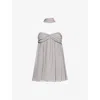 Buci Nyc Womens Slate Powder Puff Gathered Mini Dress In Gray