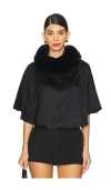 BUCI PINE FAUX FUR PONCHO