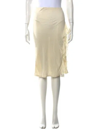 Pre-owned Buci Ruffle Embellishment Midi Length Skirt In Neutral