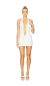 Buci Shell Halter Dress In White