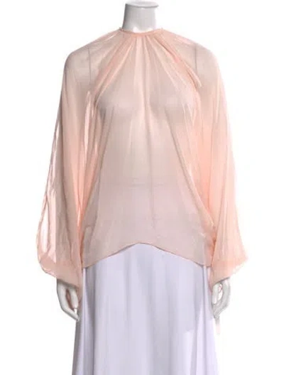 Pre-owned Buci Silk Long Sleeve Blouse In Pink