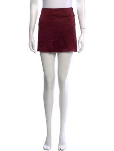 Pre-owned Buci Silk Mini Skirt In Burgundy