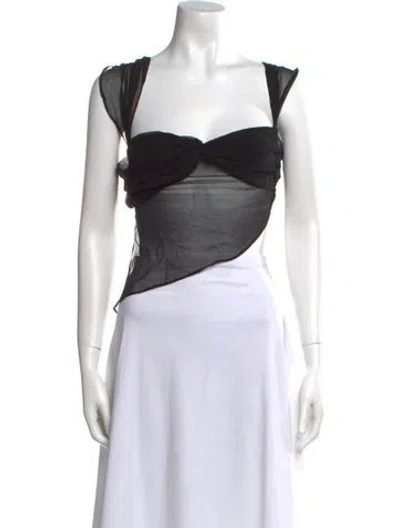 Pre-owned Buci Silk Square Neckline Crop Top W/ Tags In White