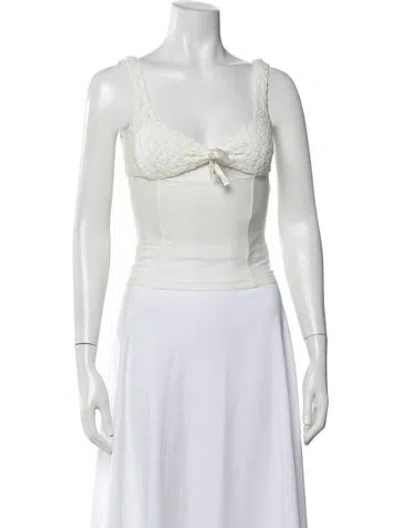 Pre-owned Buci Square Neckline Sleeveless Crop Top W/ Tags In White