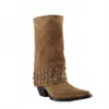 Buck & Brana Arianna Old Gold Leather Cowgirl Boots
