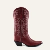 Buck & Brana Isabella Leather Boots In Burgundy