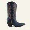 Buck & Brana Tessa Fine Leather Cowgirl Boots In Petroleum In Blue