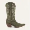 Buck & Brana Women's Tessa Leather Cowgirl Boots In Olive In Green