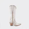 Buck & Brana Women's Kenia Cowgirl Leather Boots In White In White