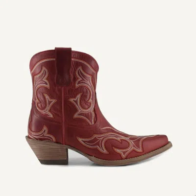 Buck & Brana Women's Regina Leather Cowgirl Boots In Red