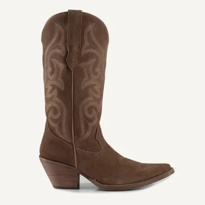 Buck & Brana Women's Tessa Leather Cowgirl Boots In Camel In Multi