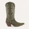 Buck & Brana Women's Tessa Leather Cowgirl Boots In Olive In Multi