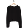 Buck Mason Boxy Long Sleeve Crop T-shirt In Black
