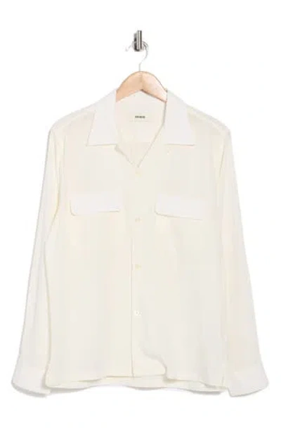 Buck Mason Casita Long Sleeve Camp Shirt In White