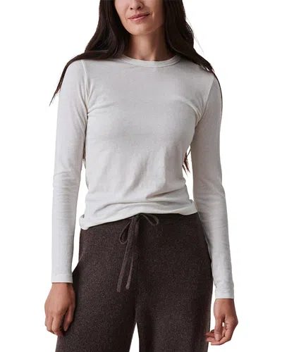 Buck Mason Cloud Jersey Long Sleeve Slim Crewneck Tee In White
