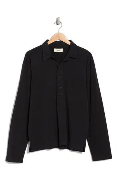 Buck Mason Coolhand Cotton Popover Shirt In Black