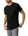 Buck Mason Cotton Textured Curved Hem Tee In Black