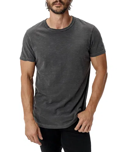 Buck Mason Cotton Textured Curved Hem Tee In Coal Venice Wash