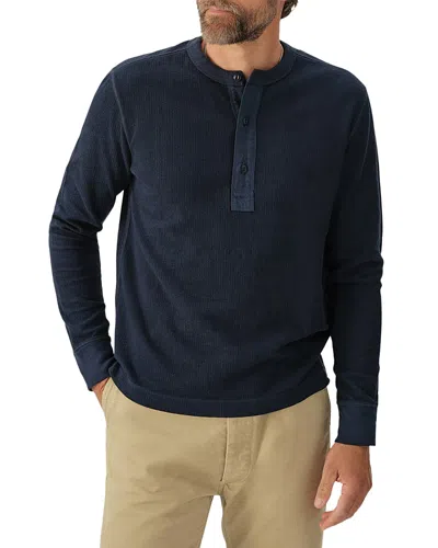 Buck Mason Cotton Thermal Henley In Sky Captain