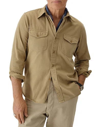 Buck Mason Cotton Twill Classic Fit Button Down Work Shirt In Canyon Khaki