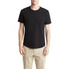 Buck Mason Curve Hem Cotton Slub T-shirt In Black
