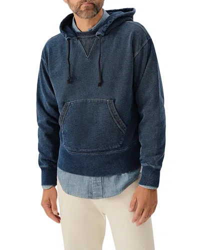 Buck Mason Double Indigo Loopback Hoodie In Blue