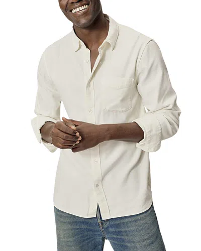 Buck Mason Draped Cotton Blend Twill Classic Fit Button Down Shirt In Natural