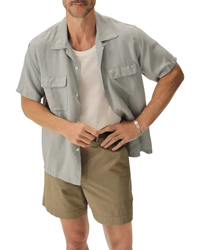 Buck Mason Draped Deuce Coupe Camp Shirt In Gray