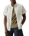 Buck Mason Draped Regular Fit Short Sleeve Twill Shirt In Natural