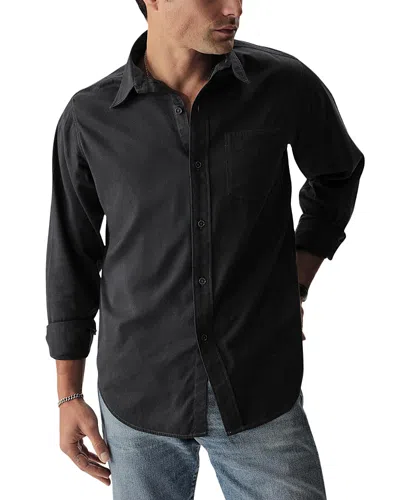 Buck Mason Draped Twill Button Shirt In Dress Navy