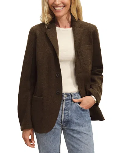Buck Mason Felted Wool Blazer In Marled River Rock