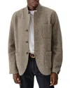 Shop Buck Mason Felted Wool Chore Jacket In Heather Stone