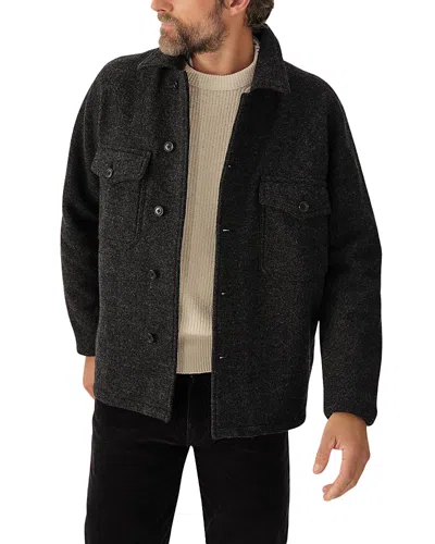 Buck Mason Felted Wool Field Shirt In Black
