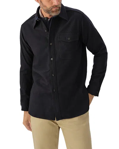 Buck Mason Felted Wool Flannel Shirt In Midnight