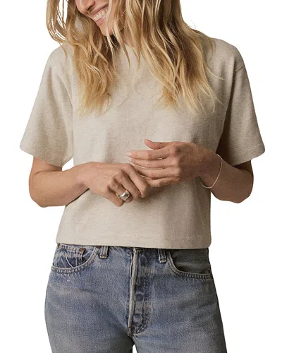 Buck Mason Field Spec Boyfriend Crop Tee In Heather Oat