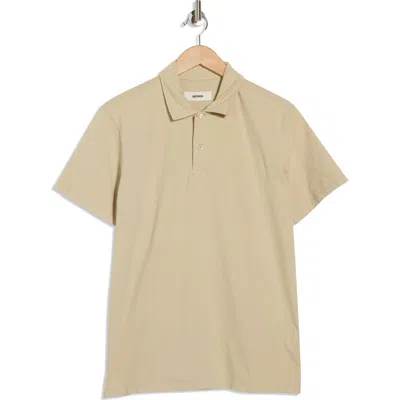 Buck Mason Heathered Cotton Polo In Brown