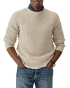 Buck Mason Herdsman Merino Wool & Cashmere Waffle Knit Sweater In Light Oat