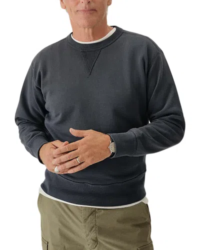 Buck Mason Interloop Double V Crewneck Sweatshirt In Navy