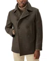 Buck Mason Italian Melton Admiral Peacoat In Heather Moss