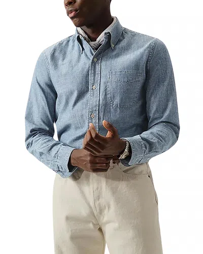 Buck Mason Japanese Chambray Classic Fit Button Down Shirt In Blue