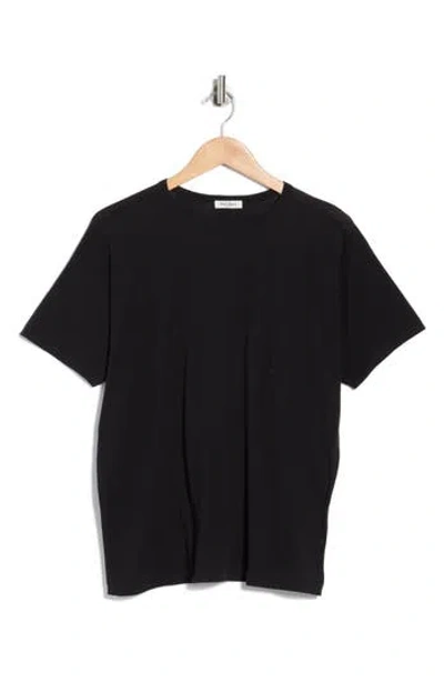 Buck Mason Japanese De-luxe Cotton & Linen Blend T-shirt In Black