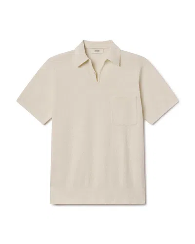 Buck Mason Loop Terry Polo Shirt In Neutral