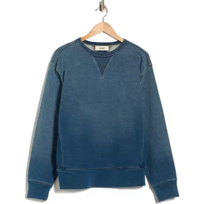 Buck Mason Loopback Double V Crewneck Sweater In Purple